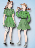 1940s Original Vintage Butterick Pattern 1700 Girls Brownie Uniform Dress Sz 6
