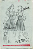 1940s Vintage Butterick Sewing Pattern 1724 Uncut Suspender Skirt & Blouse 33 B