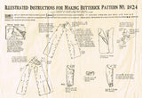 1910s Original Vintage Butterick Pattern 1824 Misses WWI Sack Nightgown Sz 36 B