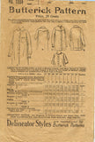 1910s Original Vintage Butterick Pattern 1824 Misses WWI Sack Nightgown Sz 36 B