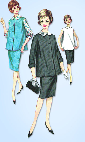 1960s Vintage Butterick Sewing Pattern 2120 Uncut Misses Maternity Suit Size 36B