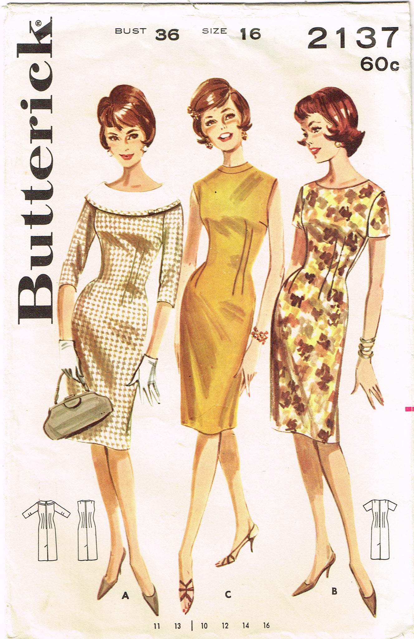 strapless open back dress 1960s Vintage Butterick Sewing Pattern 2137 Misses Sheath Dress 36 B –  Vintage4me2