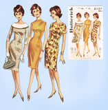 1960s Vintage Butterick Sewing Pattern 2137 Misses Sheath Dress Size 36 Bust
