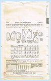 1950s Vintage Butterick Sewing Pattern 2150 Cute Misses Blouse Size 16 36 Bust