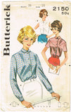 1950s Vintage Butterick Sewing Pattern 2150 Cute Misses Blouse Size 16 36 Bust