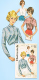 1950s Vintage Butterick Sewing Pattern 2150 Cute Misses Blouse Size 16 36 Bust