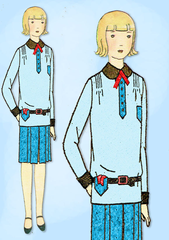 1920s VTG Butterick Sewing Pattern 2155 Uncut Little Girls Flapper Dress Sz 12