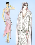 1920s Original Vintage Butterick Pattern 2166 Misses Flapper Wedding Dress 38 B