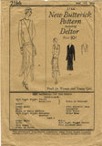 1920s Original Vintage Butterick Pattern 2166 Misses Flapper Wedding Dress 38 B