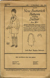 1920s Vintage Butterick Sewing Pattern 2177 Uncut Toddler Boys Raglan Coat Sz 3