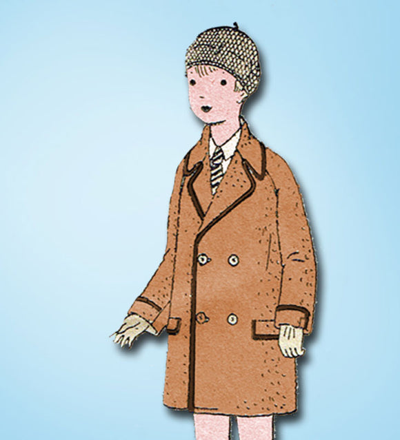 1920s Vintage Butterick Sewing Pattern 2177 Uncut Little Boys Raglan Overcoat 4