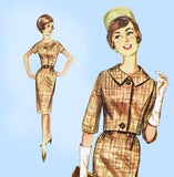 1960s Original Vintage Butterick Pattern 2181 Easy Misses Sheath Dress Sz 36 B