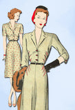 1940s Vintage Butterick Sewing Pattern 2192 Misses WWII Shirtwaist Dress Sz 34 B - Vintage4me2