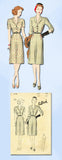 1940s Vintage Butterick Sewing Pattern 2192 Misses WWII Shirtwaist Dress Sz 34 B - Vintage4me2