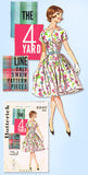 1960s Original Vintage Butterick Pattern 2240 Cute 4 Yard Easy Dress Size 32 B