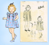 Butterick 2266: 1930s Baby Girls Embroidered Dress Size 1 Vintage Sewing Pattern