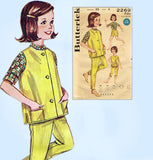 1960s Vintage Butterick Sewing Pattern 2269 Toddler Girls Play Clothes Size 4 -Vintage4me2