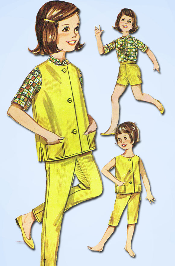 1960s Vintage Butterick Sewing Pattern 2269 Toddler Girls Play Clothes Size 4 -Vintage4me2