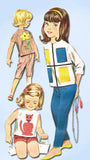 1960s Vintage Butterick Sewing Pattern 2301 Toddler Girls Applique Top & Pants 6