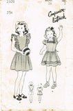 1940s Vintage Butterick Sewing Pattern 2309 Toddler Girls Dress or Pinafore Sz 2 - Vintage4me2