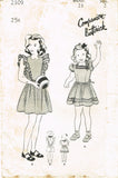 1940s Vintage Butterick Sewing Pattern 2309 Toddler Girls Dress or Pinafore Sz 2 - Vintage4me2