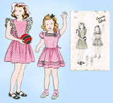 1940s Vintage Butterick Sewing Pattern 2309 Toddler Girls Dress or Pinafore Sz 2 - Vintage4me2