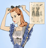 1940s Vintage Butterick Sewing Pattern 2350 Cute WWII Pinafore Sun Dress Sz 34 B - Vintage4me2