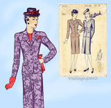 Butterick 2470: 1940s Lovely Misses WWII Suit Sz 38 Bust Vintage Sewing Pattern