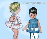 1960s VTG Butterick Sewing Pattern 2484 Cute Toddlers Play Apron Sz 6mo to Sz 2