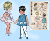 1960s VTG Butterick Sewing Pattern 2484 Cute Toddlers Play Apron Sz 6mo to Sz 2