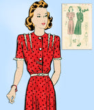 Butterick 2486: 1940s Womens WWII Plus Size Dress 44 Bust Vintage Sewing Pattern