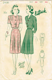 Butterick 2486: 1940s Womens WWII Plus Size Dress 44 Bust Vintage Sewing Pattern
