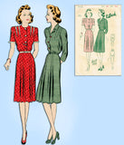Butterick 2486: 1940s Womens WWII Plus Size Dress 44 Bust Vintage Sewing Pattern