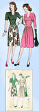 1940s Original Vintage Butterick Pattern 2505 WWII Misses Sweetheart Dress 33 B