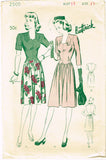 1940s Original Vintage Butterick Pattern 2505 WWII Misses Sweetheart Dress 33 B