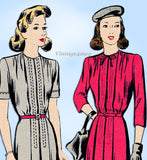 Butterick 2529: 1940s Misses WWII Tucked Dress Sz 38 Bust Vintage Sewing Pattern