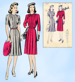 Butterick 2529: 1940s Misses WWII Tucked Dress Sz 38 Bust Vintage Sewing Pattern