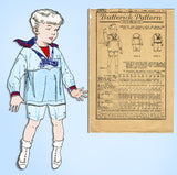 1920s Original Vintage Butterick Pattern 2552 Toddler Boys Sailor Suit Size 6
