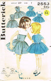 1960s Vintage Butterick Sewing Pattern 2553 Toddler Girls Accessory Dress Size 1 from Vintage4me2
