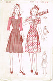 1940s Vintage Butterick Sewing Pattern 2589 Uncut WWII Dress w Laced Bodice 33B