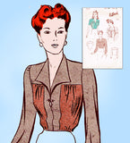 1940s Vintage Butterick Sewing Pattern 2643 Uncut WWII Misses Blouse Sz 30 B