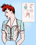 1940s Vintage Butterick Sewing Pattern 2643 Uncut WWII Misses Blouse Sz 30 B