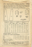 1940s Vintage Butterick Sewing Pattern 2713 Plus Size WWII Womens Nightgown 40 B