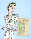 1940s Vintage Butterick Sewing Pattern 2713 Plus Size WWII Womens Nightgown 40 B