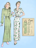 1940s Vintage Butterick Sewing Pattern 2713 Plus Size WWII Womens Nightgown 40 B