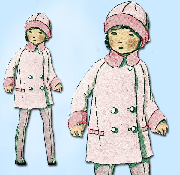 1920s Vintage Butterick Sewing Pattern 2731 Toddler Girls Coat Raglan Sleeve Sz4 - Vintage4me2