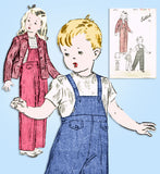 1940s Vintage Butterick Sewing Pattern 2744 Uncut Toddler Overalls & Jacket Sz 4