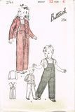 1940s Vintage Butterick Sewing Pattern 2744 Uncut Toddler Overalls & Jacket Sz 4