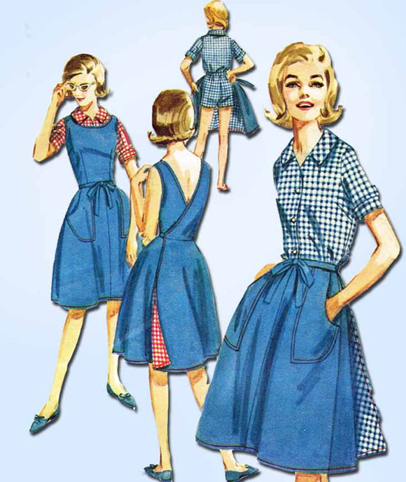 1960s Vintage Butterick Sewing Pattern 2745 Misses Wrap Skirt Blouse Shorts 32B - Vintage4me2