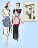 Butterick 2813: 1940s Misses WWII Hostess Apron Sz MED Vintage Sewing Pattern